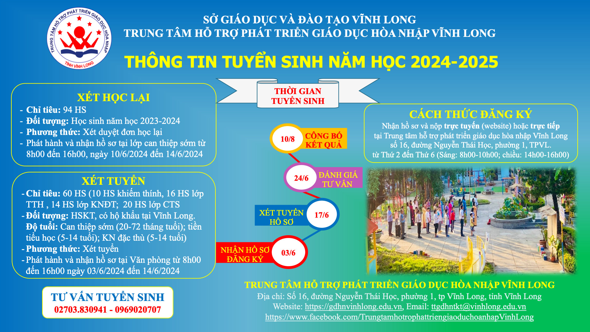 THÔNG TIN TUYỂN SINH NĂM HỌC 2024-2025